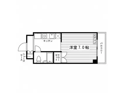 フィセル調布N館(1K/3階)の間取り写真