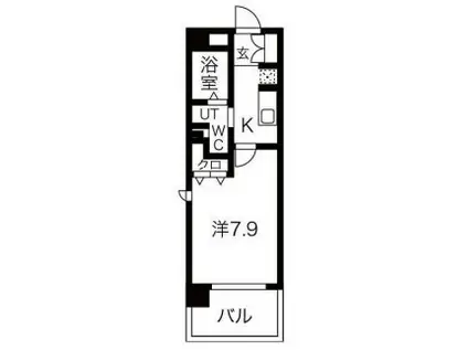 オトワ神戸元町(1K/8階)の間取り写真