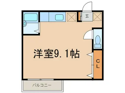 LA VIE DOR自由ヶ丘(ワンルーム/1階)の間取り写真