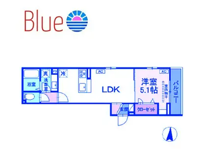 シャルム十間坂(1LDK/2階)の間取り写真