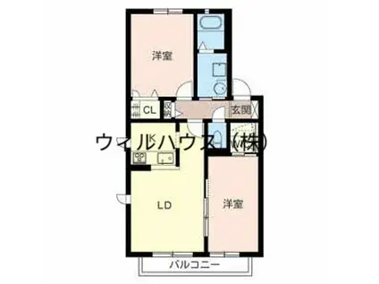 カーサベルデⅡ(2LDK/2階)の間取り写真