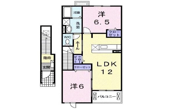 エテルノA(2LDK/2階)の間取り写真