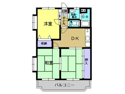 ファミーユ蘭(3DK/3階)の間取り写真