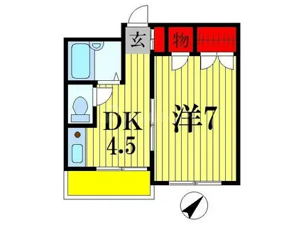 リバーサイド松戸(1K/2階)の間取り写真
