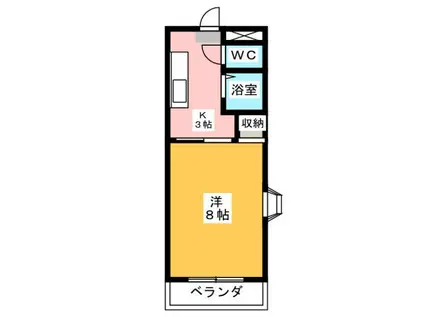 山王マンション 北棟(1K/2階)の間取り写真