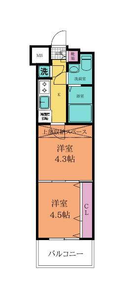 NO.63 ORIENT CAPITAL TOWER(2K/13階)の間取り写真