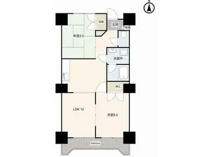 グランフォレスト(3DK/4階)の間取り写真