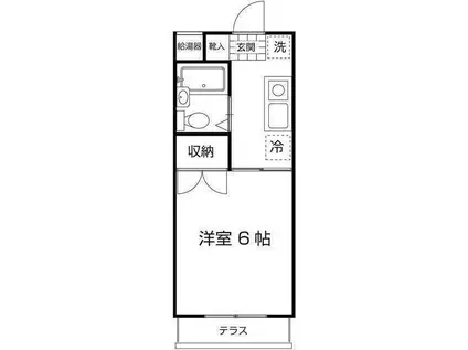 コーポ葉月(1K/1階)の間取り写真