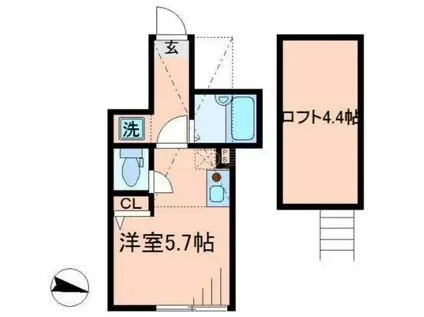 バーミープレイス蒲田III(ワンルーム/1階)の間取り写真