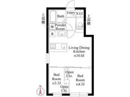 CASA FIORE 亀戸(2LDK/3階)の間取り写真