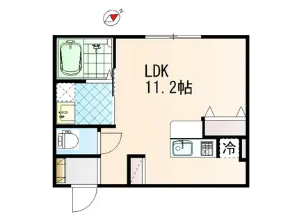 山形新幹線 米沢駅 徒歩10分 2階建 築3年(ワンルーム/1階)の間取り写真
