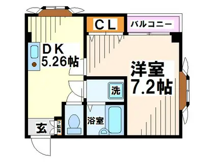 AVENIR KASHIMA(1DK/2階)の間取り写真