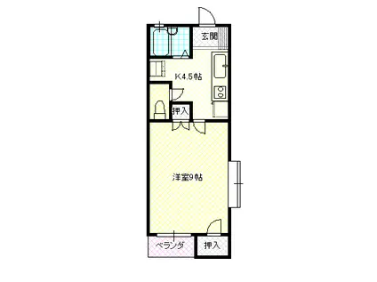 フィオーレ(1K/1階)の間取り写真