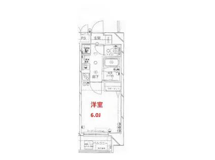 プレール大森イースト(1K/8階)の間取り写真