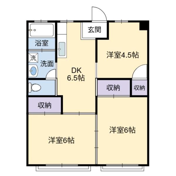 冨田コーポ(3DK/1階)の間取り写真
