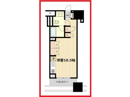 プロスペクトカロン三ノ輪(ワンルーム/4階)の間取り写真