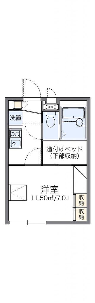 レオパレスレーブメルベーユII(1K/2階)の間取り写真