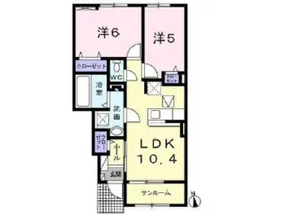 メゾンドコート SORA(2LDK/1階)の間取り写真