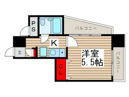FK50松戸マンション(1K/6階)の間取り写真