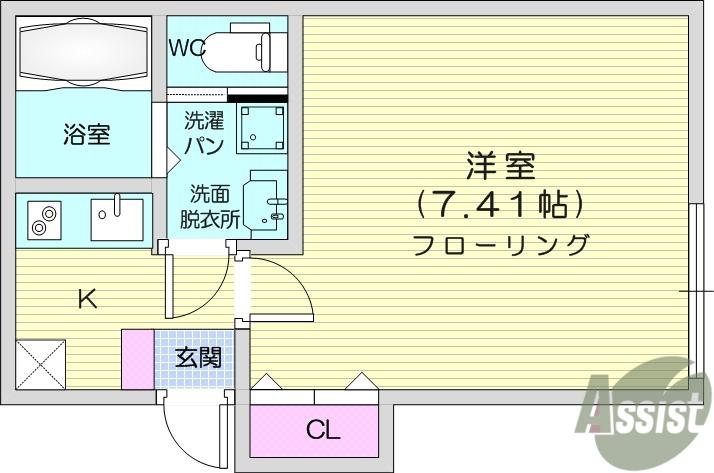 メゾン・ド・アミティ(1K/2階)の間取り写真