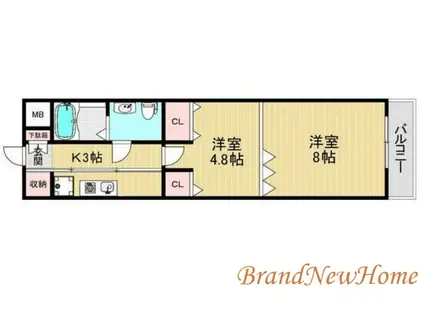 クリアグラン(2K/2階)の間取り写真