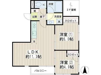 リアーレハイム(2LDK/3階)の間取り写真