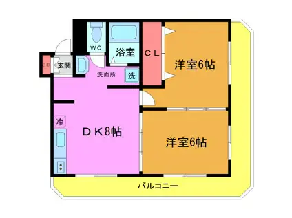 メゾン・ド・アーリー(2DK/1階)の間取り写真