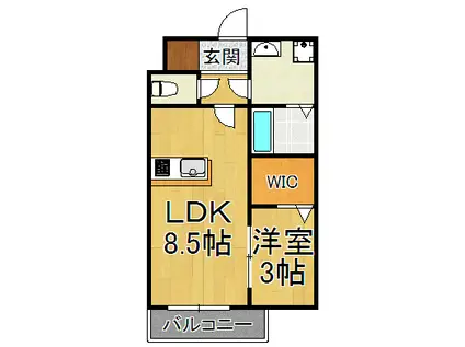 カーサ フェリーチェ(2LDK/2階)の間取り写真