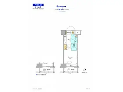 プラウドフラット西早稲田(1K/2階)の間取り写真
