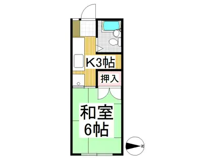 オーロラ上田(1K/2階)の間取り写真