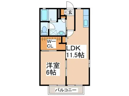 レジェンド(1LDK/2階)の間取り写真