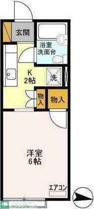 エステート葛城(1K/2階)の間取り写真