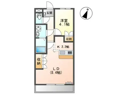 スクエア302(1LDK/1階)の間取り写真