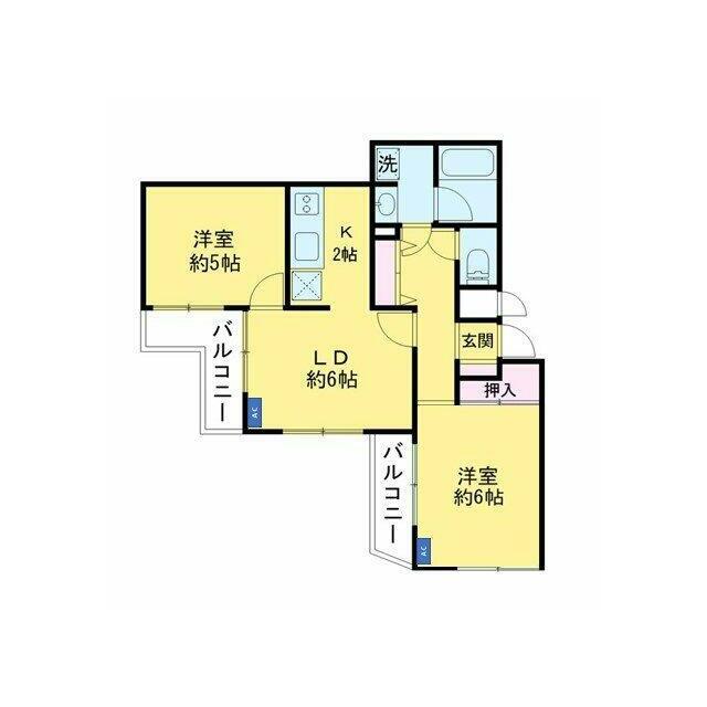 グランドブリックコート(2LDK/3階)の間取り写真