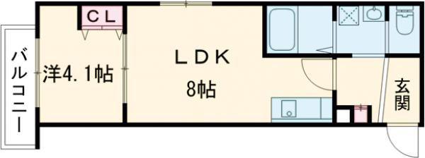 ESCALA四條畷(1LDK/1階)の間取り写真