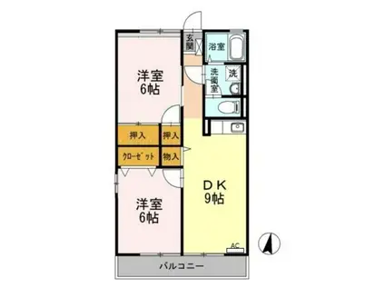 サンヴェールB(2DK/1階)の間取り写真
