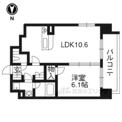 プレサンス京大前(1LDK/2階)の間取り写真
