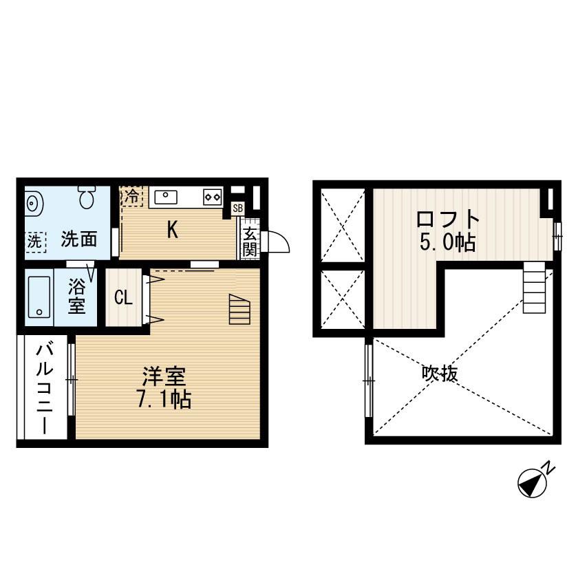 アルティプラーノ(1K/1階)の間取り写真