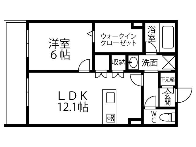 キルシュ ブリューテ 2(1LDK/1階)の間取り写真