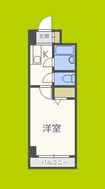 ノルデンハイム淡路(1K/3階)の間取り写真