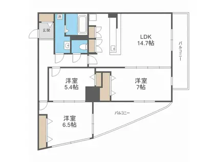 S-FORT警固タワー(3LDK/4階)の間取り写真