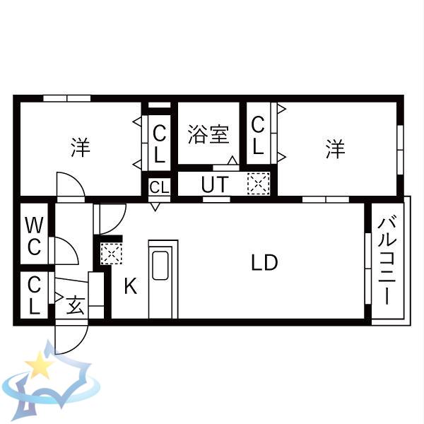 TERRACE SOEN(2LDK/2階)の間取り写真