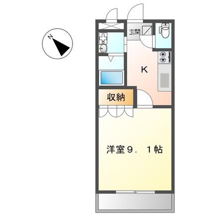 グランディールアイ(1K/2階)の間取り写真