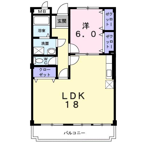 フリーダム中村(1LDK/1階)の間取り写真
