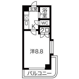 シティライフ藤ヶ丘(1K/4階)の間取り写真