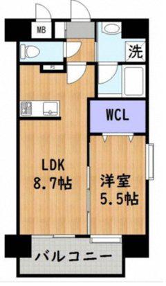 TYレジデンスII(1LDK/6階)の間取り写真