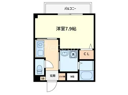 ラシーヌ天王寺(1K/8階)の間取り写真