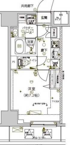 メインステージ南砂町II(1K/14階)の間取り写真