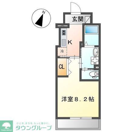 ラヴィ・K(1K/4階)の間取り写真