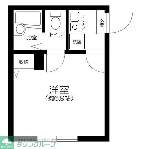 レジデンス江北(1K/1階)の間取り写真